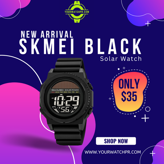 Reloj Solar Skmei Negro: Potencia y Estilo en la Palma de Tu Mano