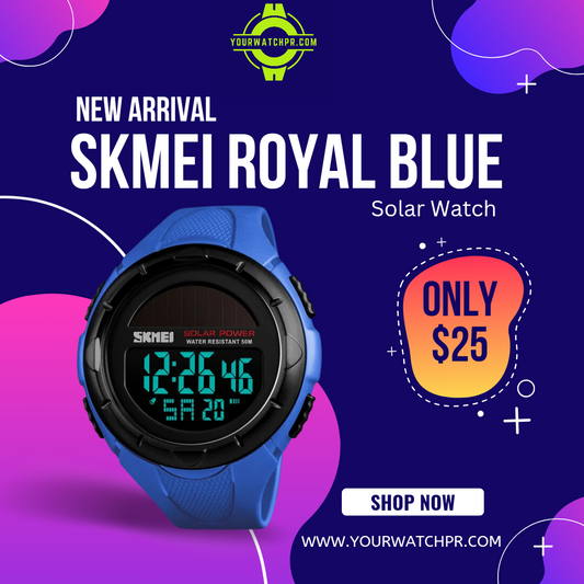 SKMEI SOLAR WATCH "ROYAL BLUE" WR50M