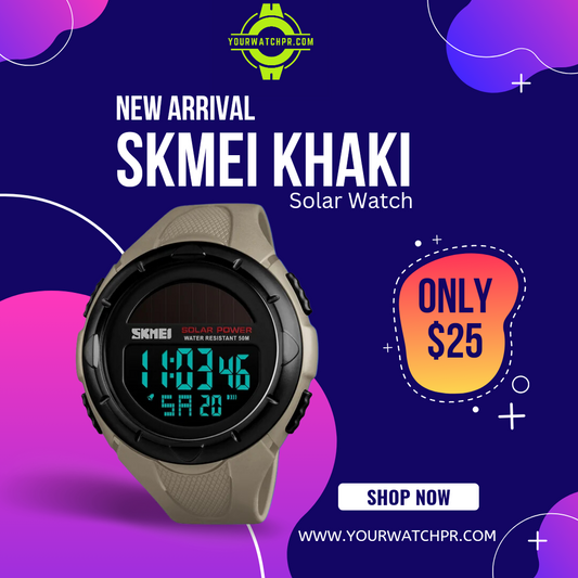SKMEI SOLAR WATCH "KHAKI" WR50M