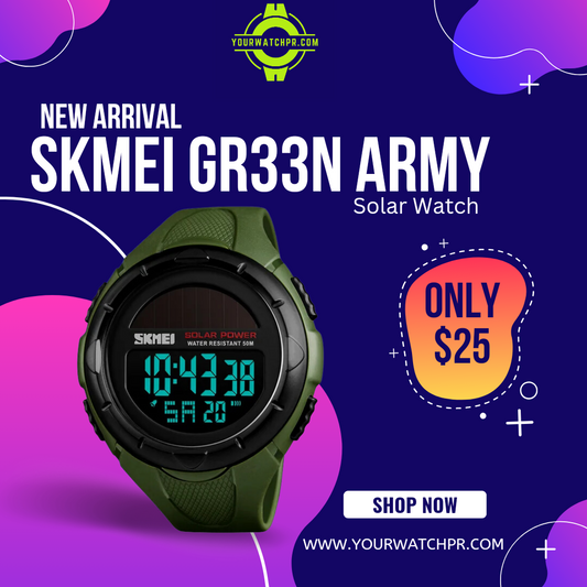 SKMEI SOLAR WATCH "GREEN ARMY" WR50M