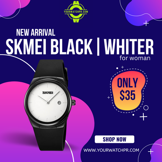 SKMEI BLACK|WHITER FOR HER WR30M