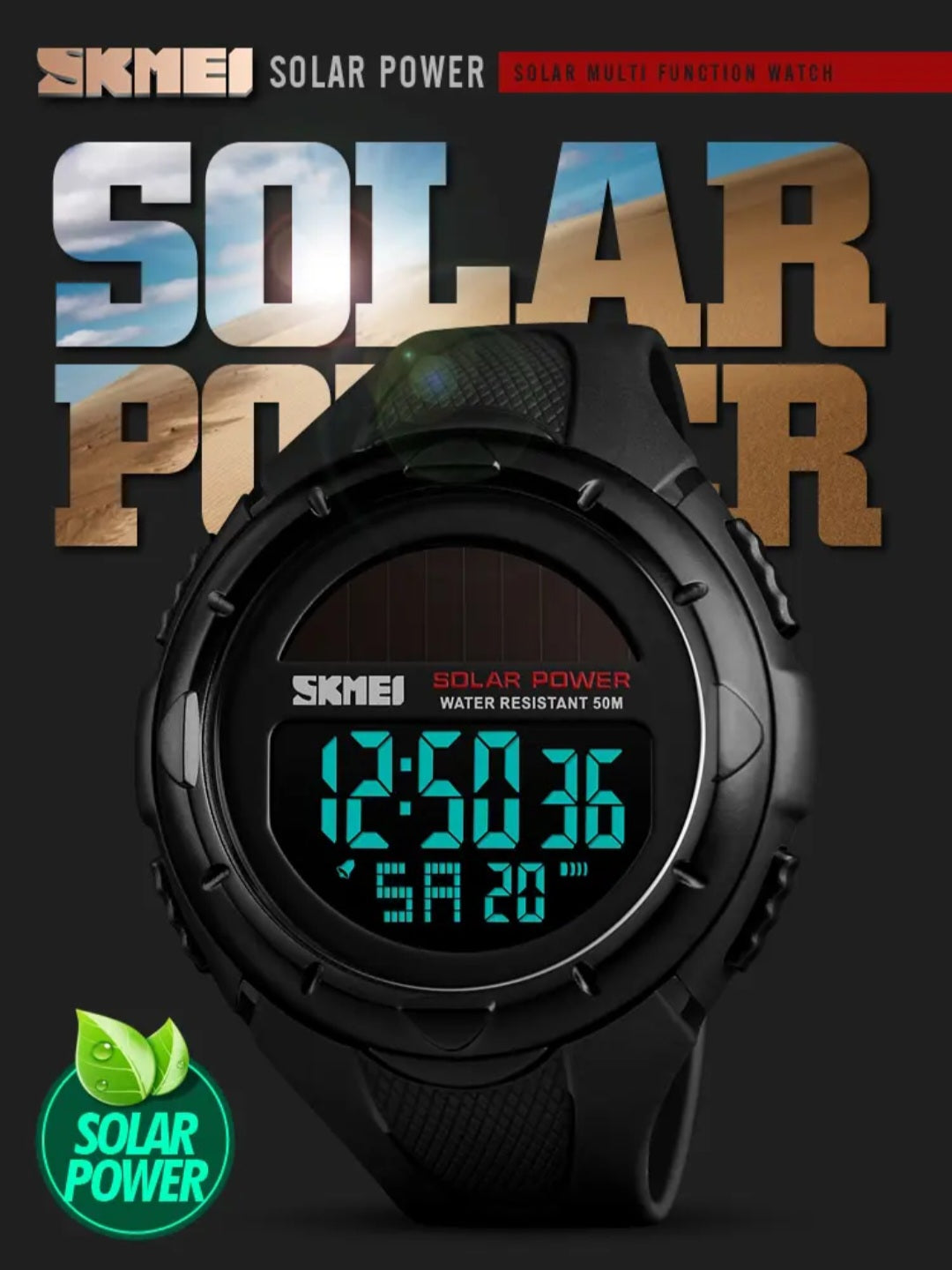 SKMEI SOLAR WATCH "R3D FIR3" WR50M