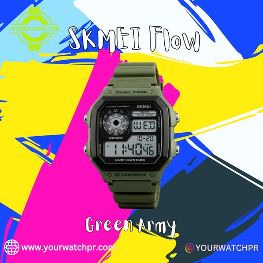 SKMEI Flow "GREEN ARMY": Estilo y Función